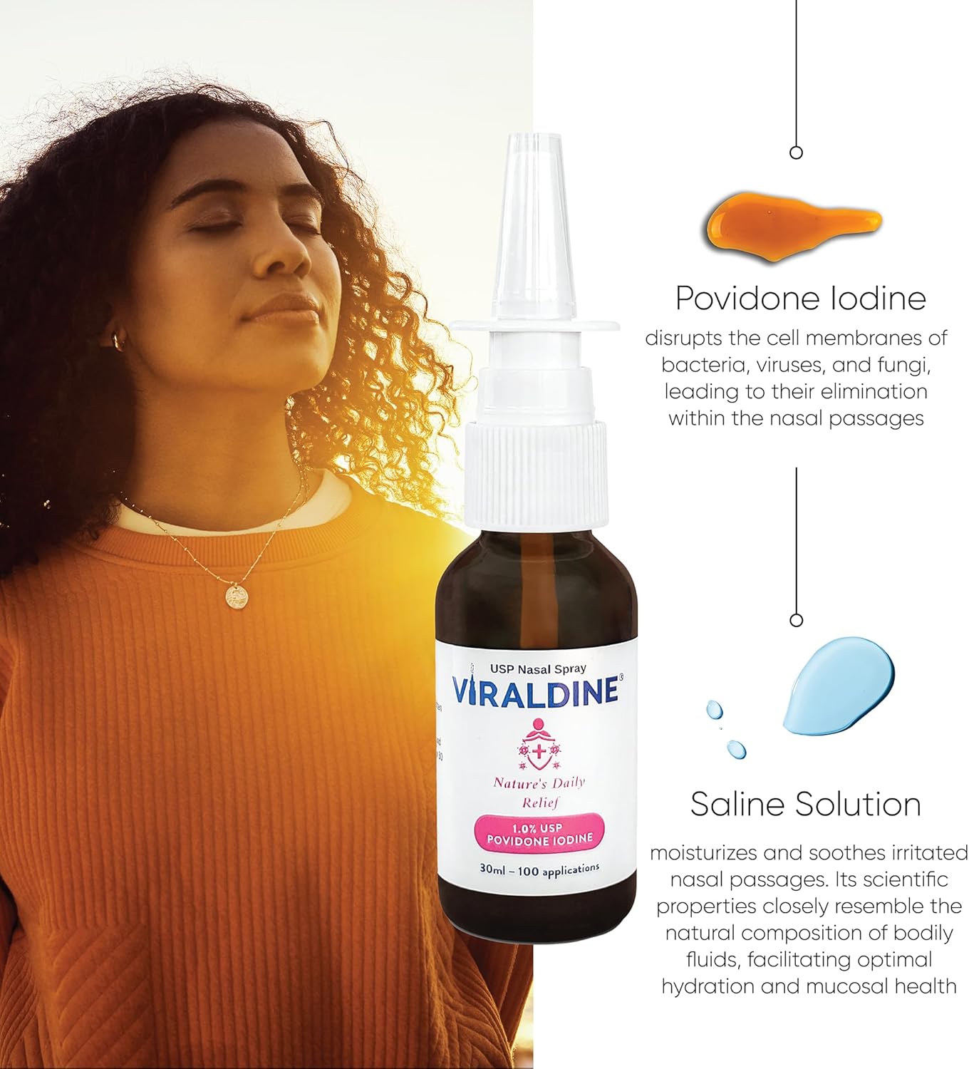 Viraldine 1.5% Antiviral Povidone Iodine Nasal Spray