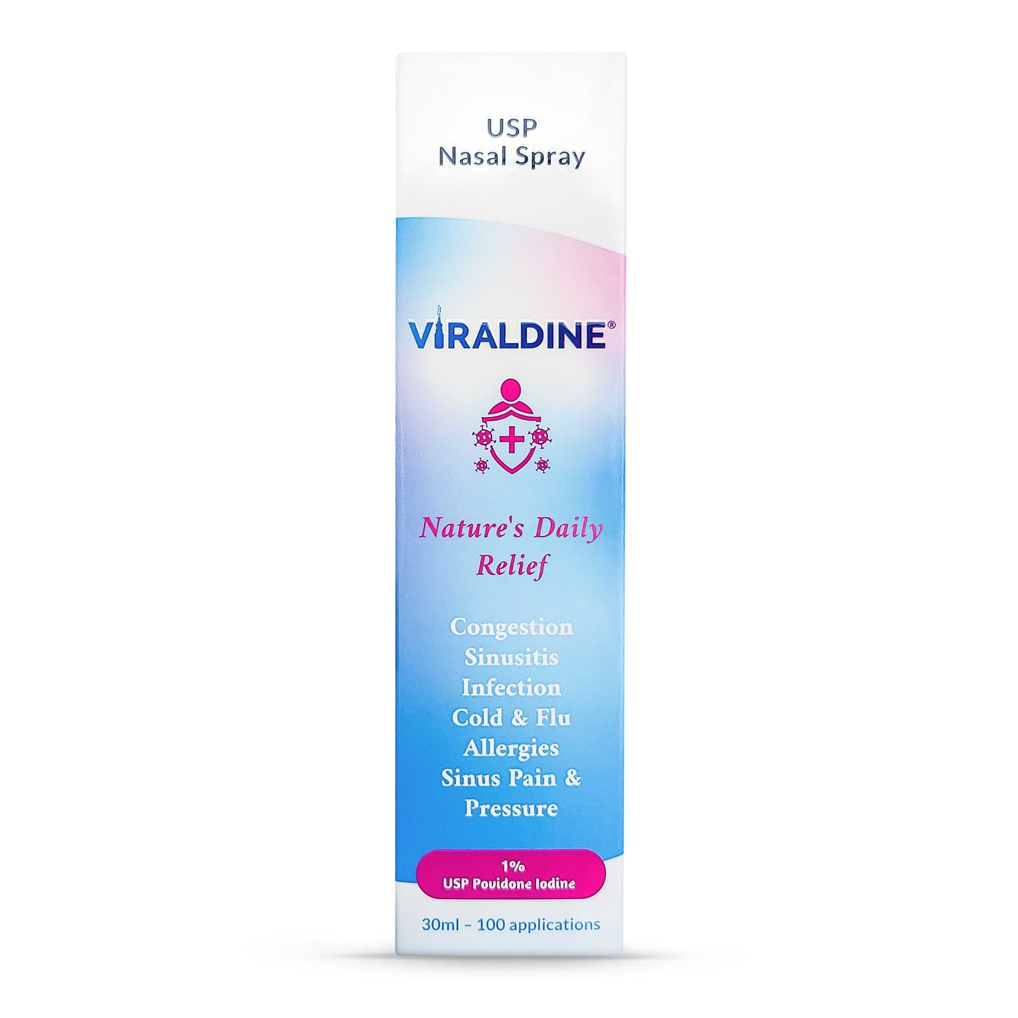 1 % Povidone Iodine Nasal Spray Daily Relief Formula 100 Applications