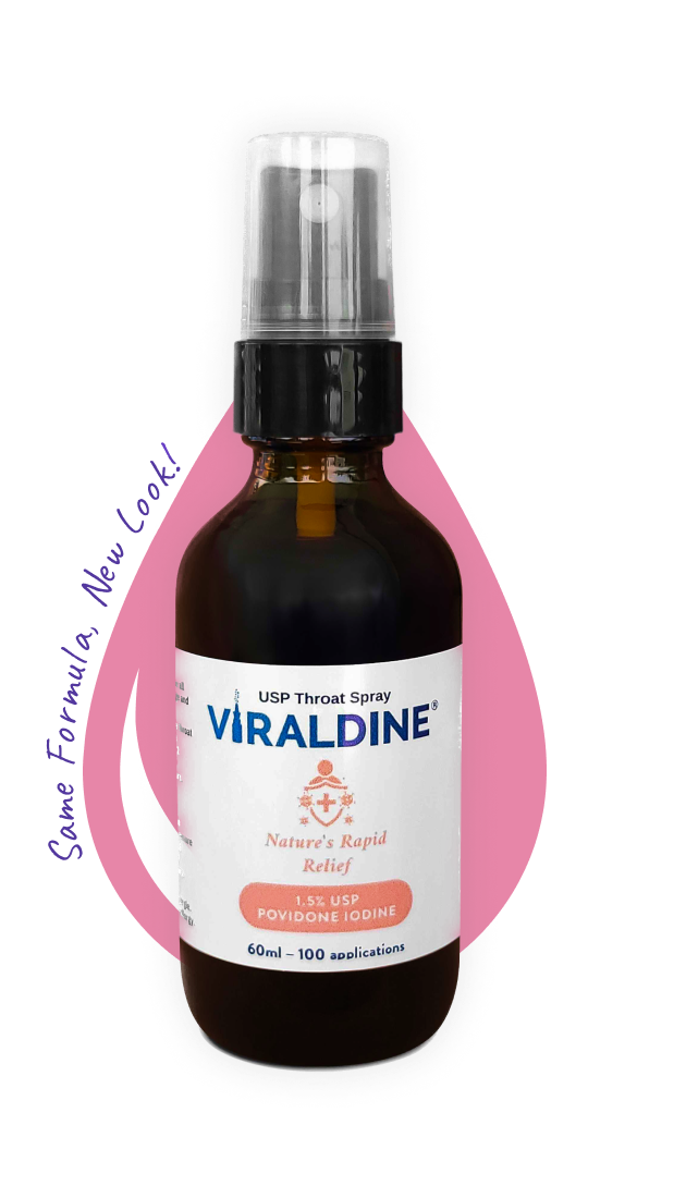 Viraldine 1.5% Povidone-Iodine Throat Spray Rapid Relief Formula  100 Applications