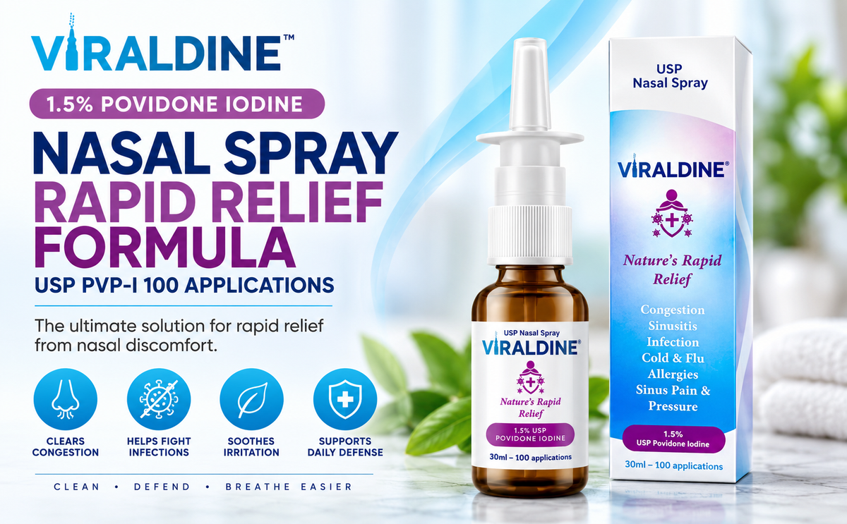 Viraldine 1.5% Antiviral Povidone Iodine Nasal Spray