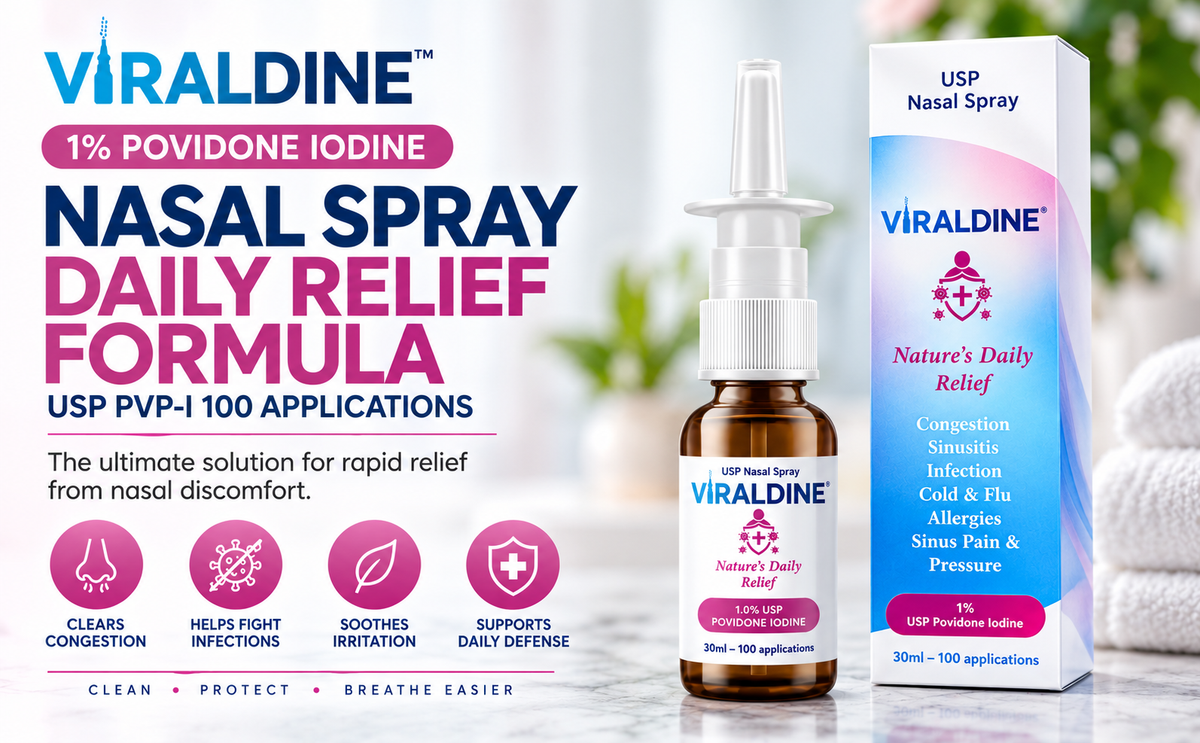 Viraldine 1% Povidone Iodine Nasal Spray Allergy Relief