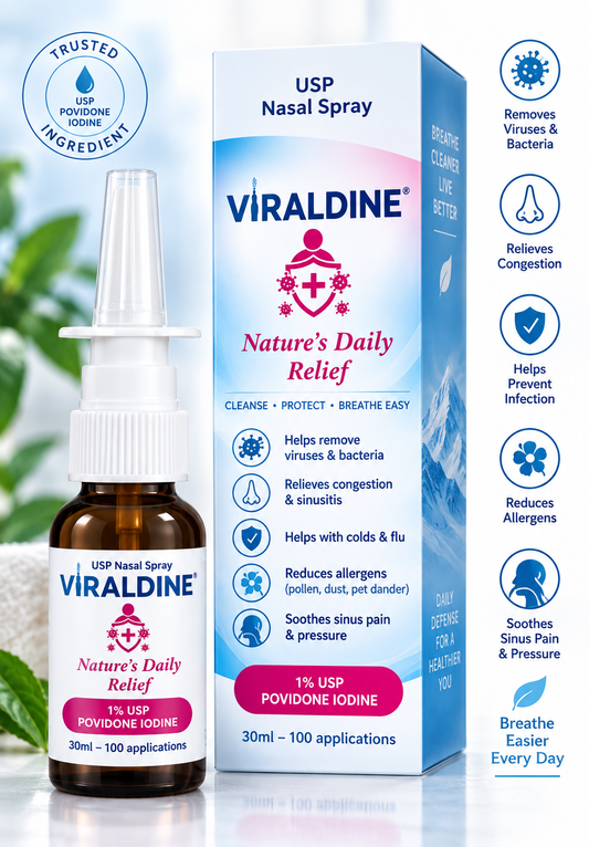 Viraldine 1% Antiviral Povidone Iodine Nasal Spray
