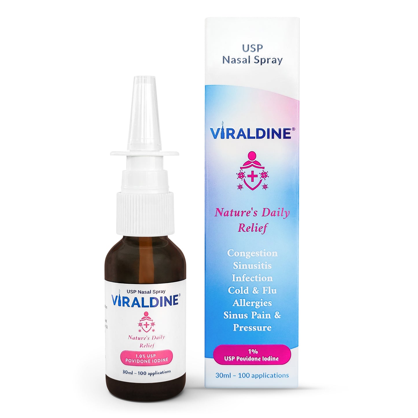 Viraldine 1% Nasal Cleansing Spray With Iodine