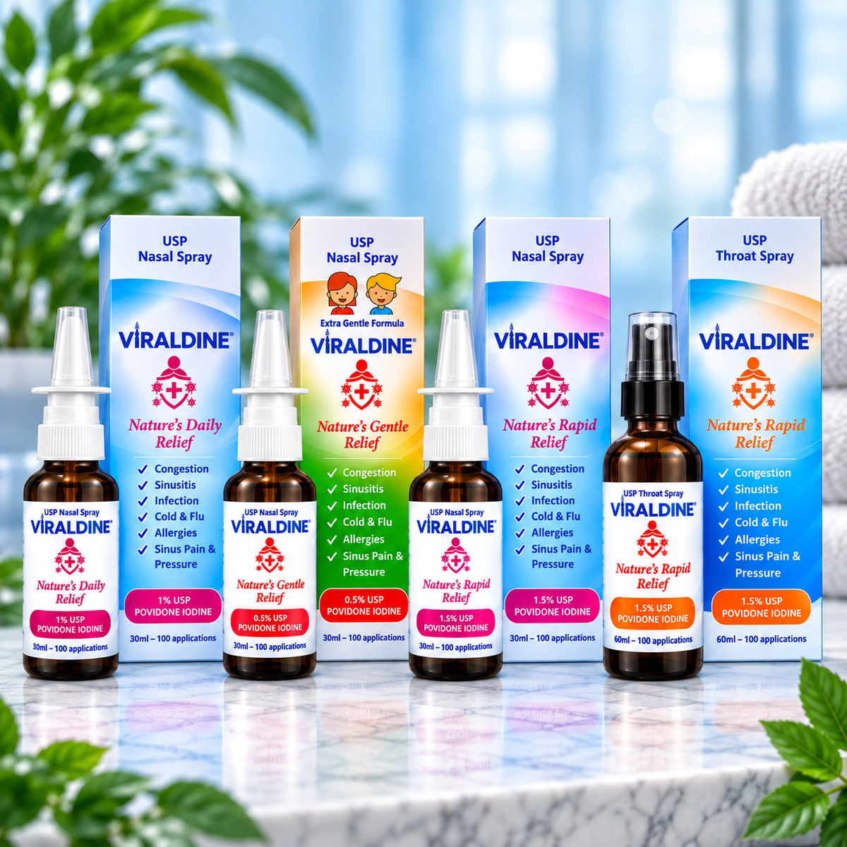 Viraldine .5% Antiviral Povidone Iodine Nasal Spray