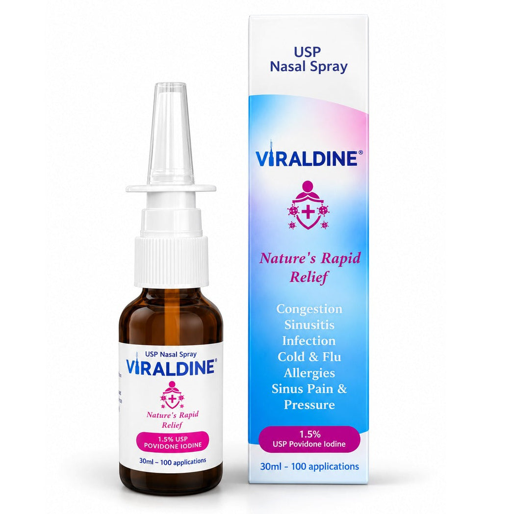Viraldine 1.5% Povidone Iodine Nasal Spray Congestion Relief