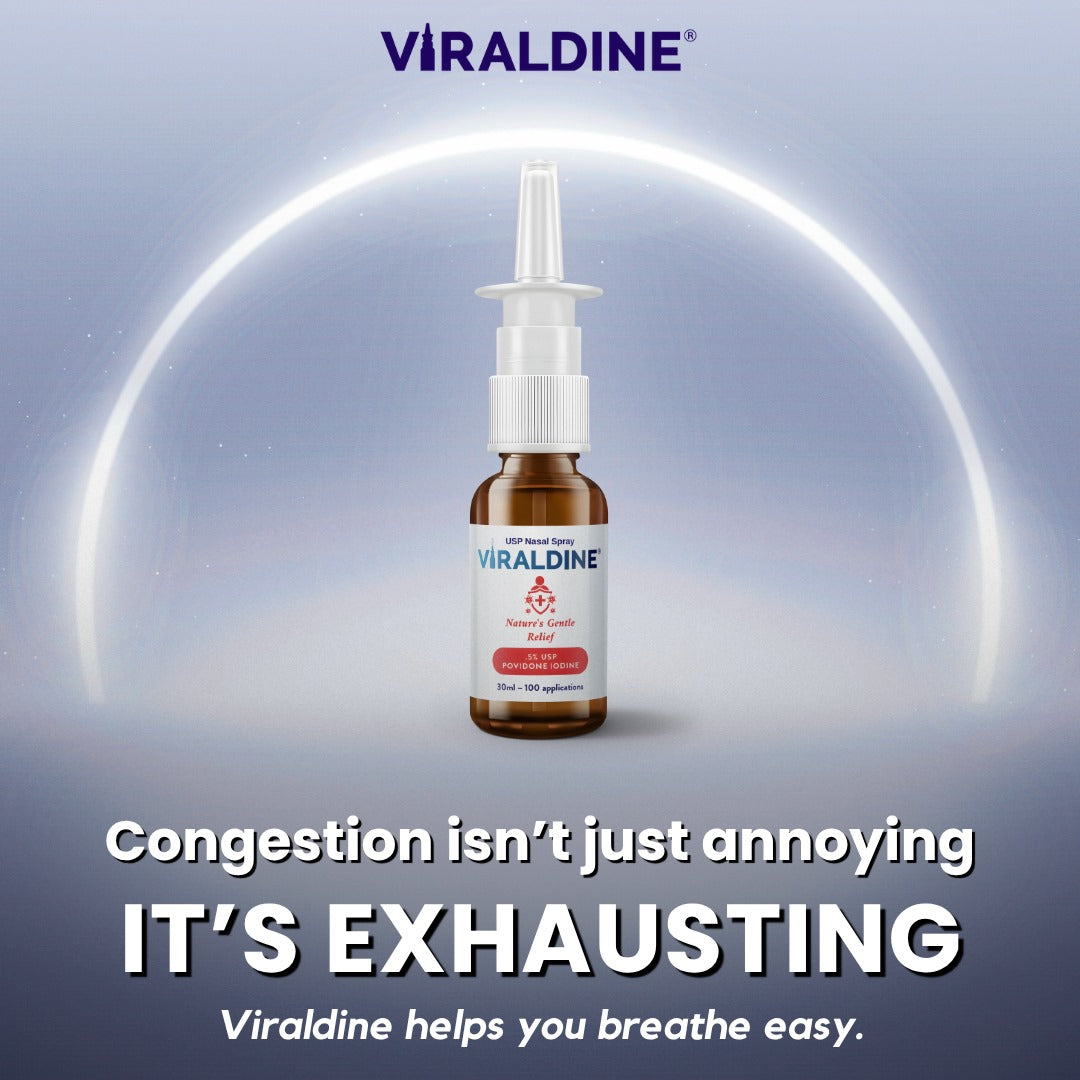 Congestion isn't just annoying it's exhausting - Viraldine helps you breathe easy.